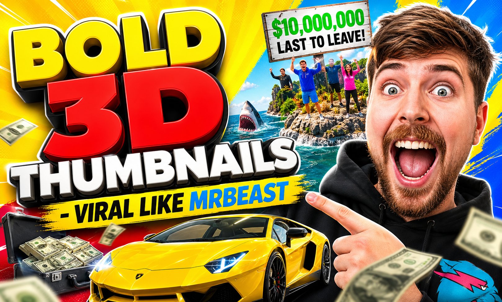 Bold 3D viral vlog thumbnail by Alpha Tech