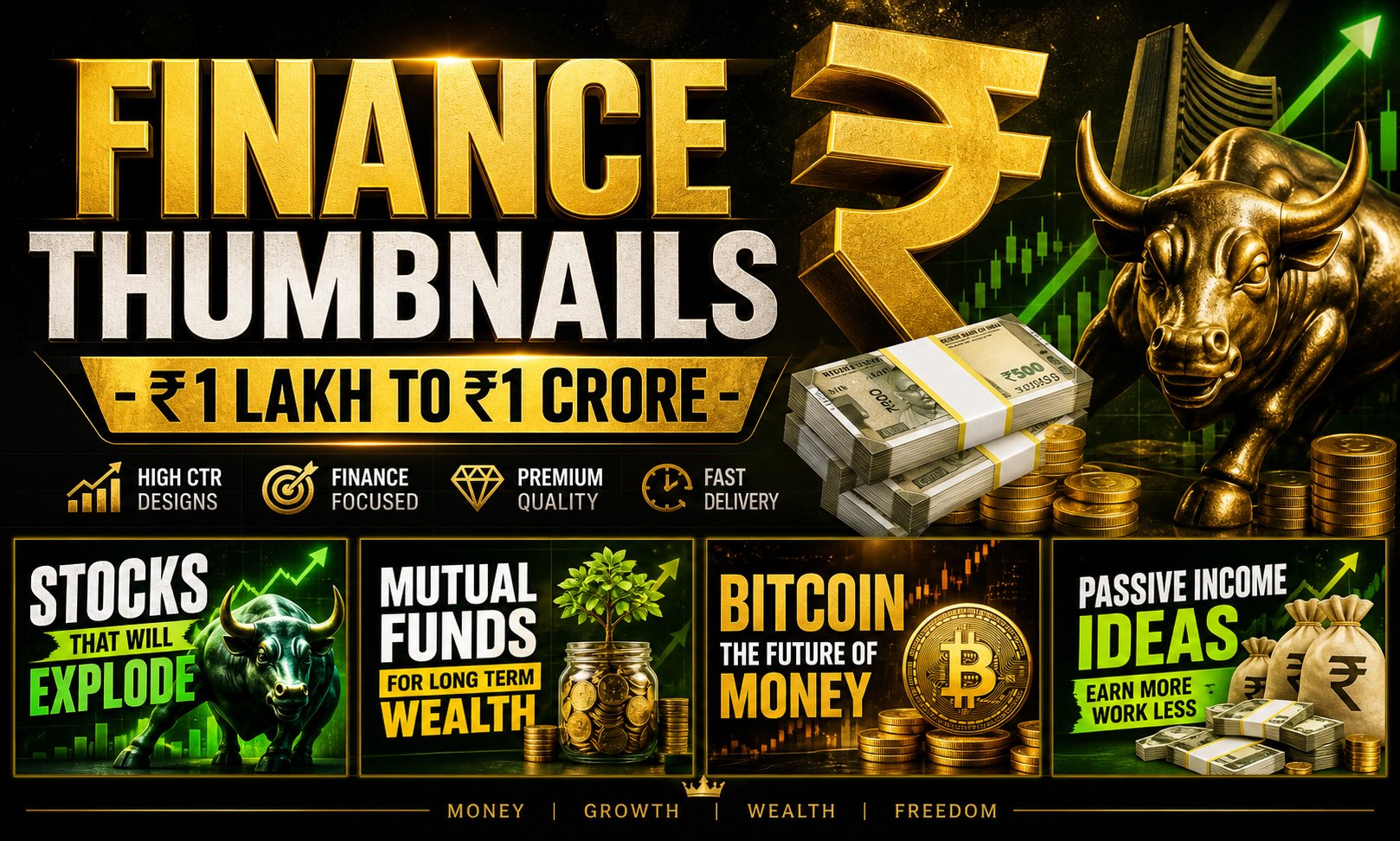 Gold finance stocks crypto thumbnail by Alpha Tech