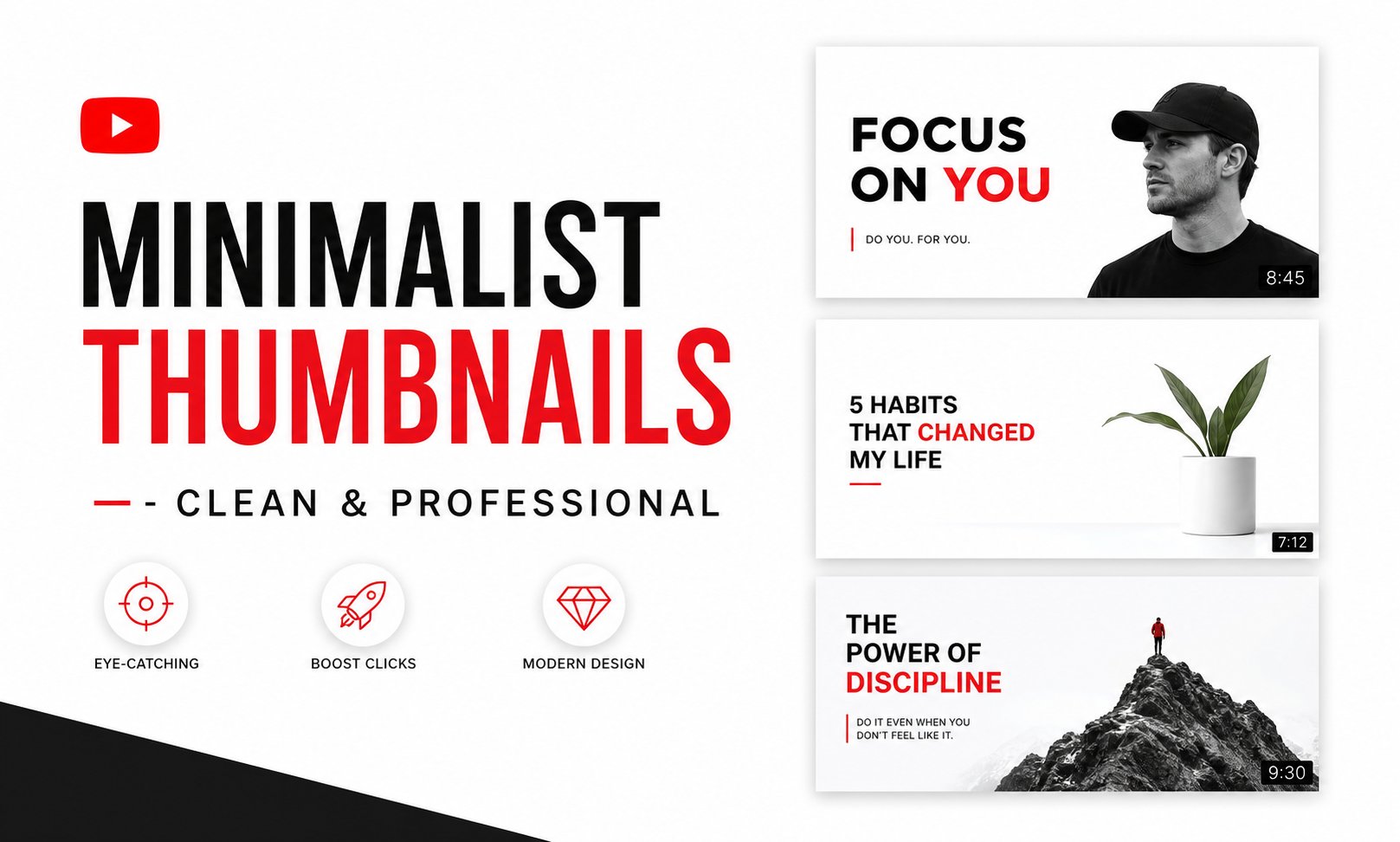 Clean minimalist motivation thumbnail by Alpha Tech